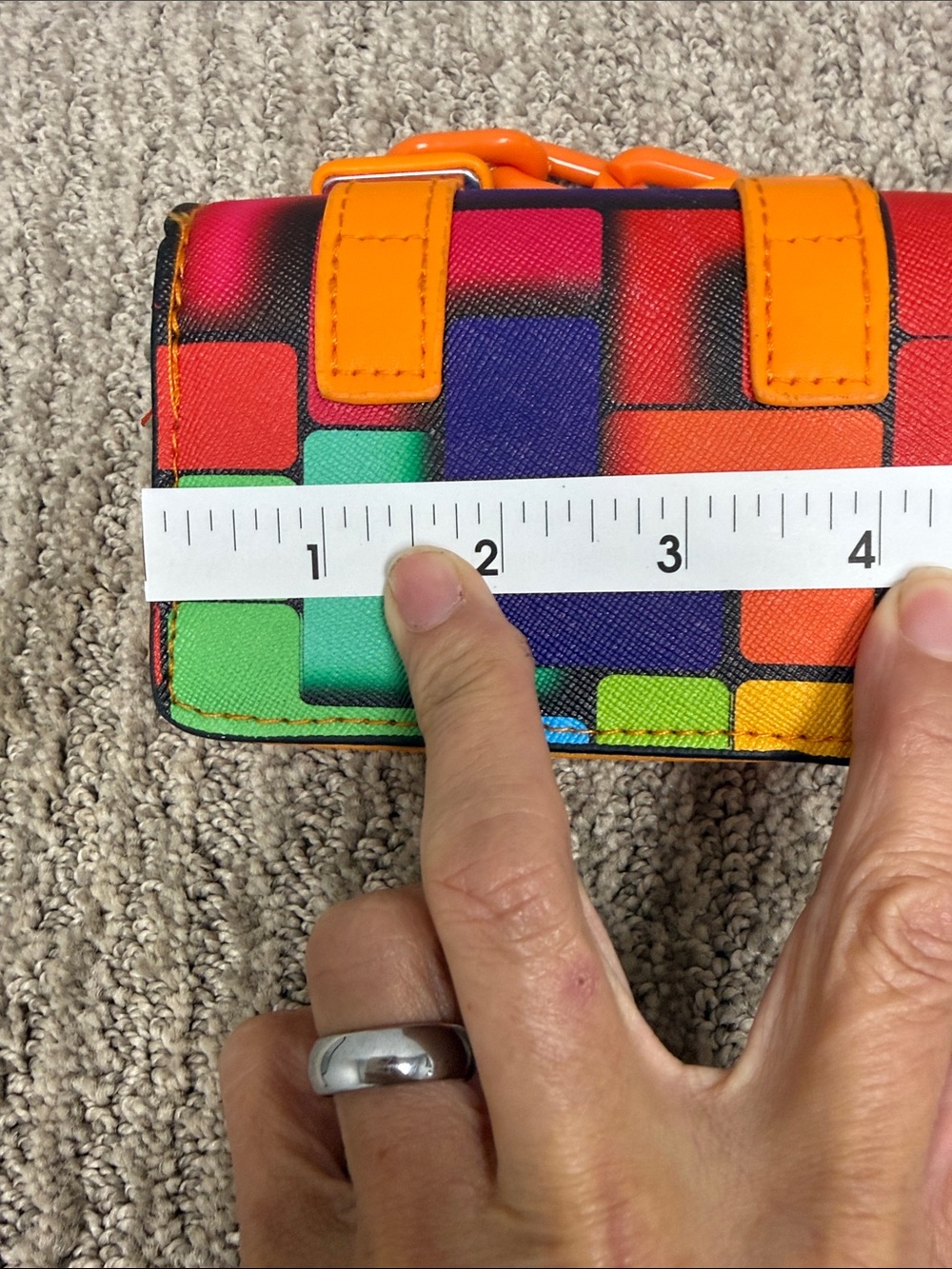 Source Unknown Orange Multicolor Mini Crossbody with Chunky Chain - Picture 10 of 11